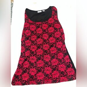 Cato Red and Black Lace Tank Top